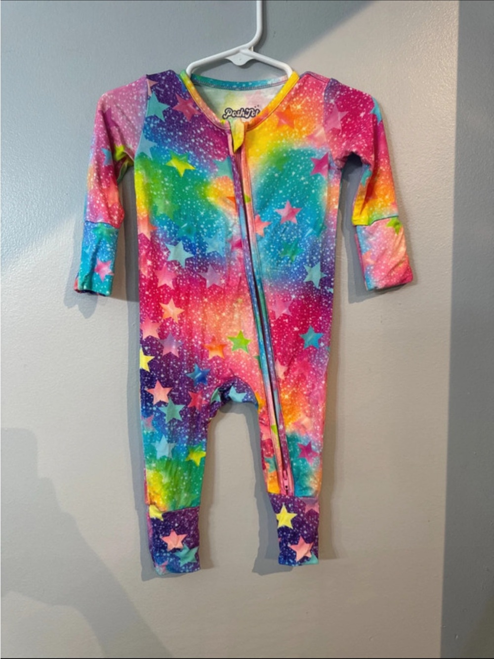 PoshTot Rainbow Star Kids One-Piece Zipper Romper